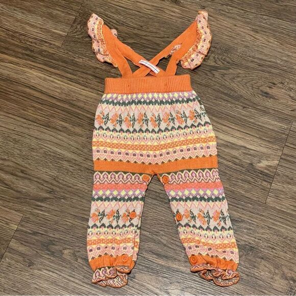 Matilda Jane Pumpkin Pie Choose Your Own Path Ruffle Sweater Knit Overalls 6-12 - Picture 2 of 10